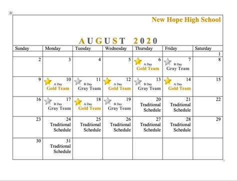 Nhhs Calendar